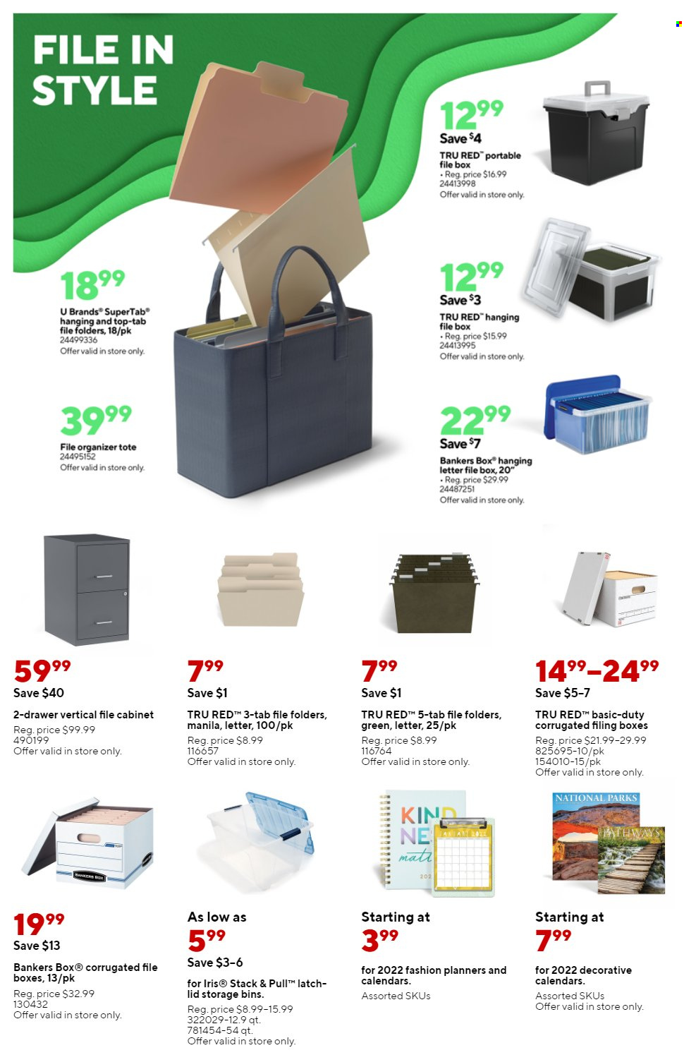 thumbnail - Staples Flyer - 01/16/2022 - 01/22/2022 - Sales products - folder, cabinet, tote. Page 2.