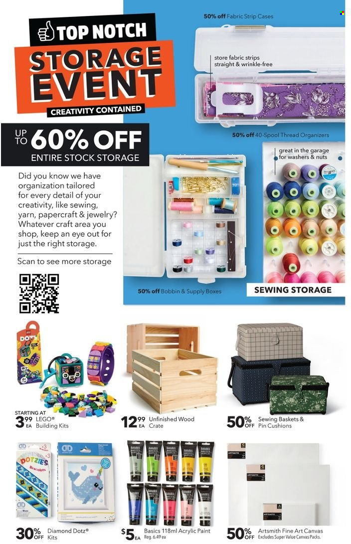 thumbnail - JOANN Flyer - 01/13/2022 - 01/26/2022 - Sales products - pin, canvas, knitting wool, cushion, jewelry. Page 6.