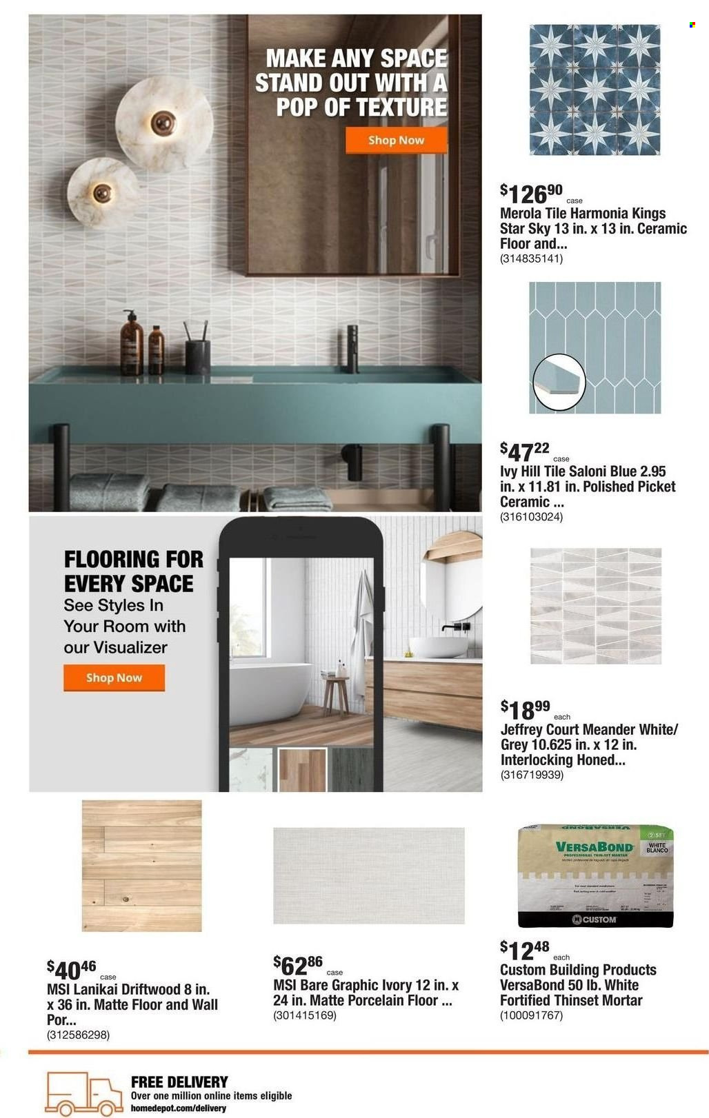 thumbnail - The Home Depot Flyer - 01/13/2022 - 01/20/2022 - Sales products - flooring, porcelain tile. Page 4.