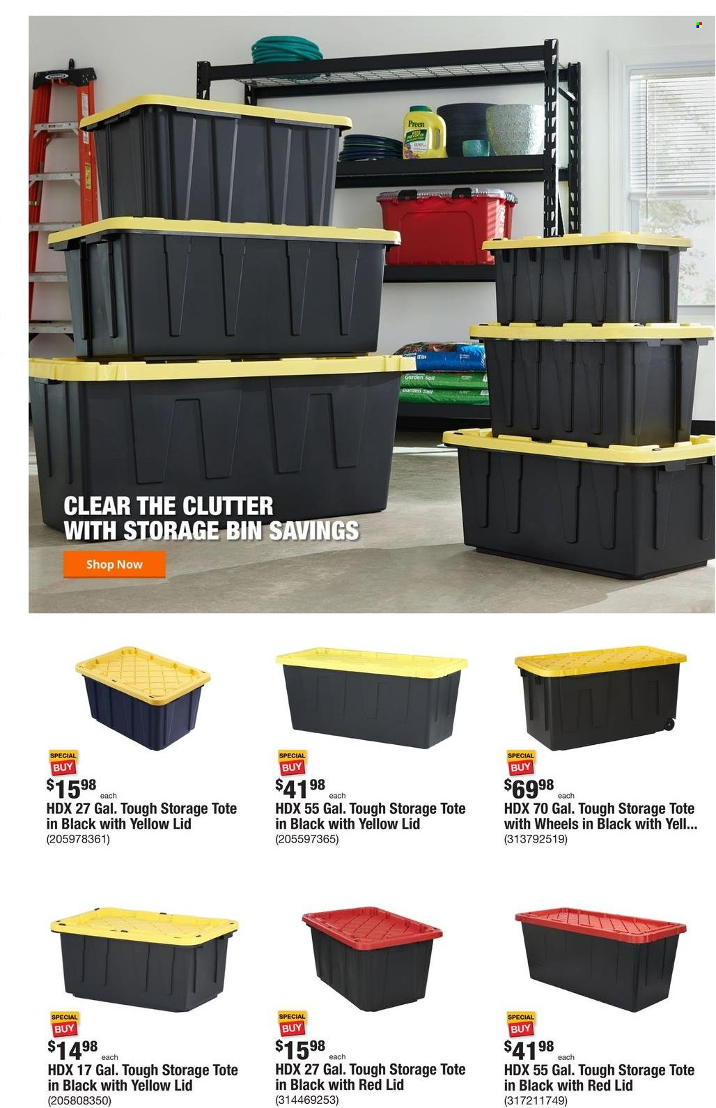 thumbnail - The Home Depot Flyer - 01/13/2022 - 01/20/2022 - Sales products - lid, storage bin, storage tote. Page 6.