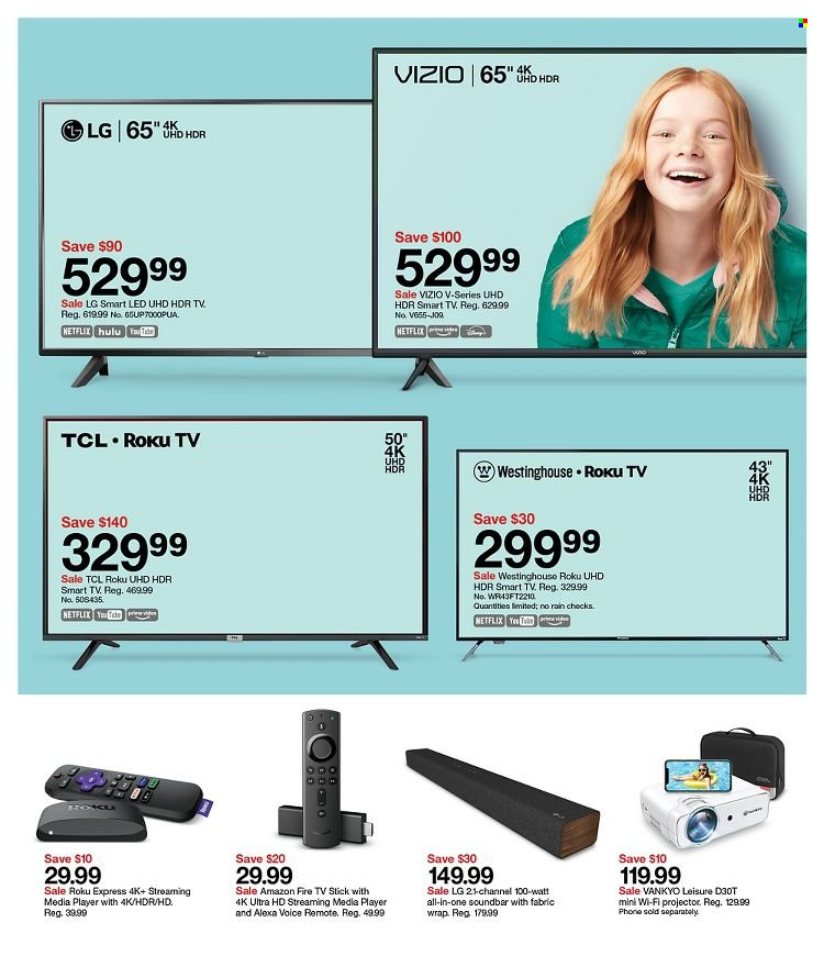 thumbnail - Target Flyer - 01/16/2022 - 01/22/2022 - Sales products - LG, Vizio, Amazon Fire, TCL, phone, sound bar, streaming media player. Page 16.