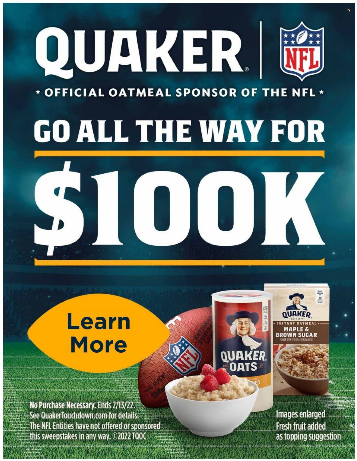 thumbnail - Cub Foods Flyer - 01/16/2022 - 01/22/2022 - Sales products - Quaker, oatmeal, oats, topping. Page 14.