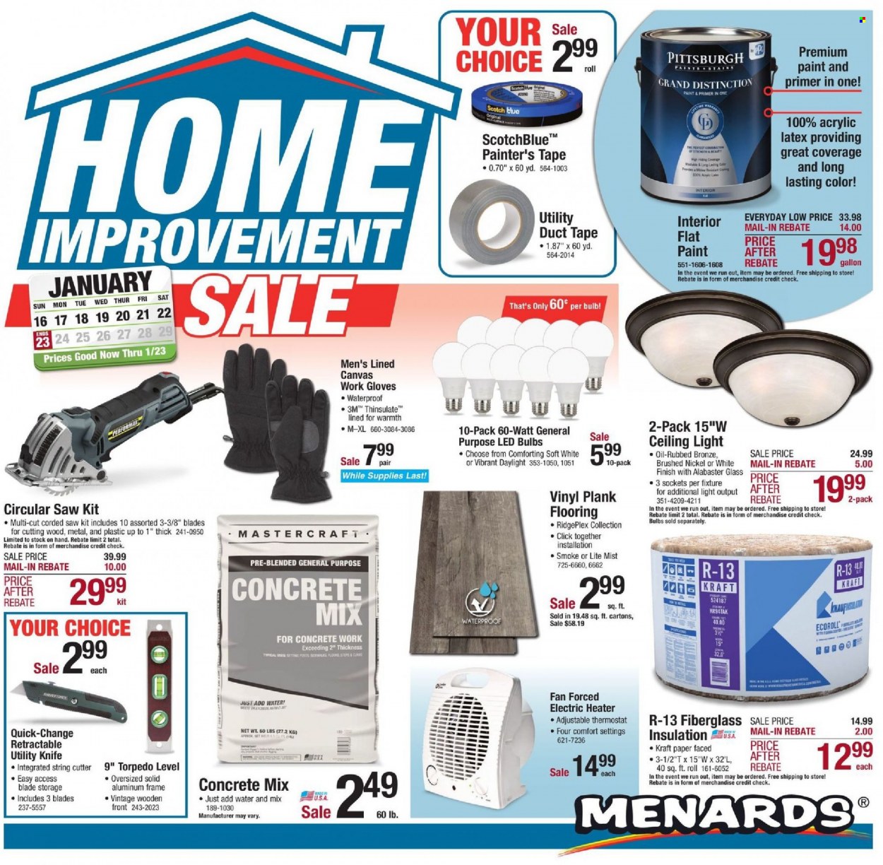 Menards ad - 01/16/2022 - 01/23/2022. Page 1