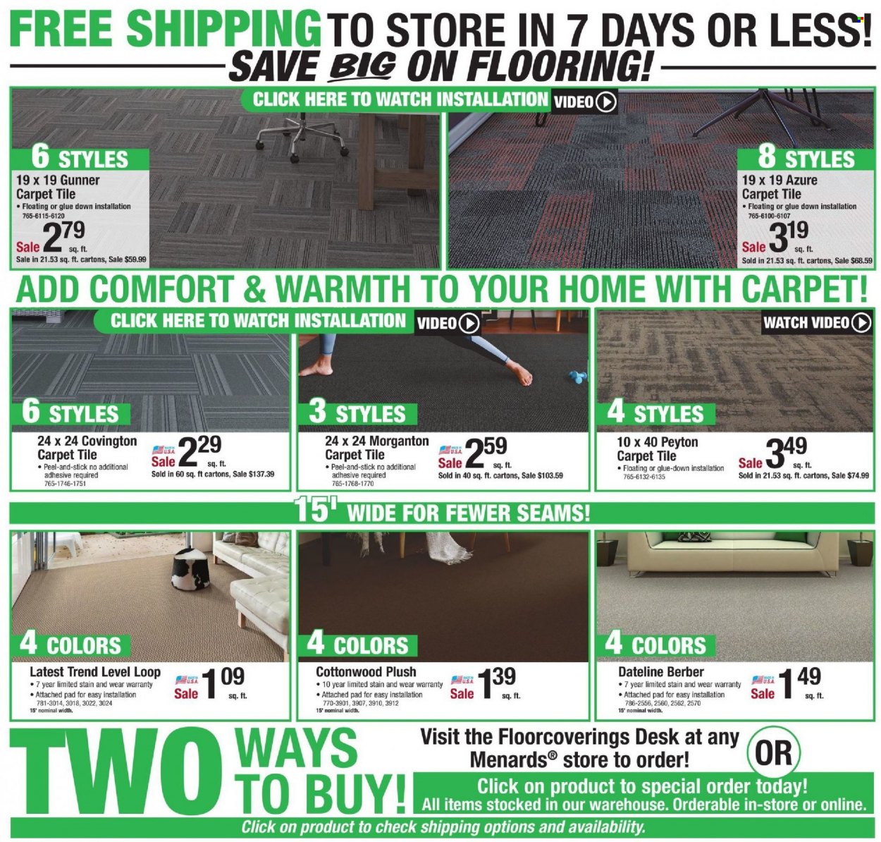 thumbnail - Menards Flyer - 01/16/2022 - 01/23/2022 - Sales products - desk, adhesive, flooring. Page 6.
