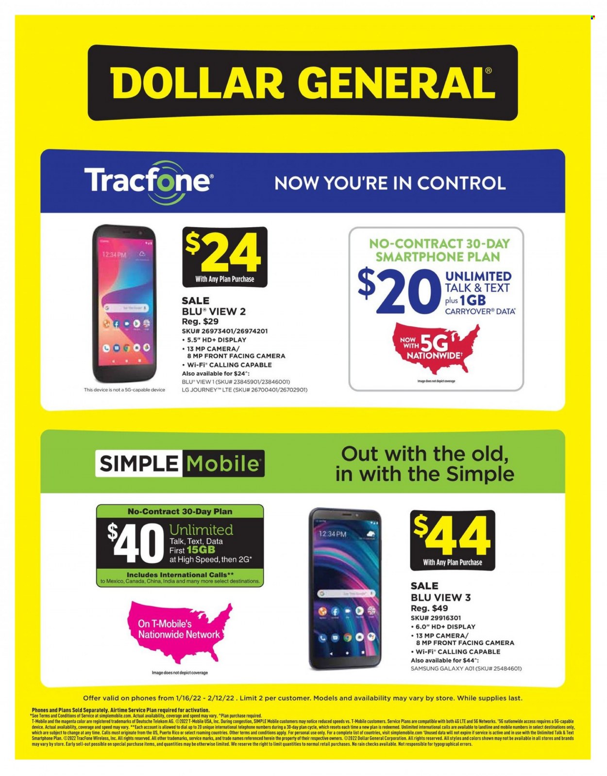 Dollar General ad - 01/16/2022 - 02/12/2022. Page 1