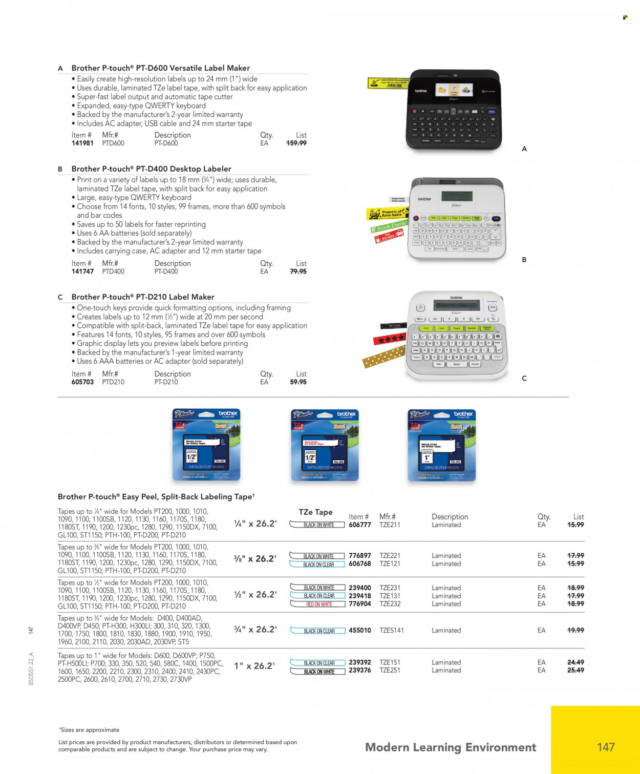 thumbnail - Office DEPOT Flyer - Sales products - Brother, cutter, keyboard, adapter. Page 147.