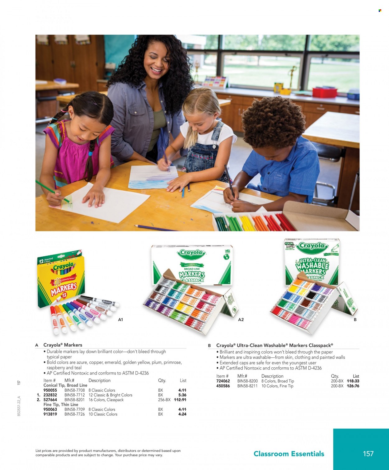thumbnail - Office DEPOT Flyer - Sales products - crayons, paper. Page 157.