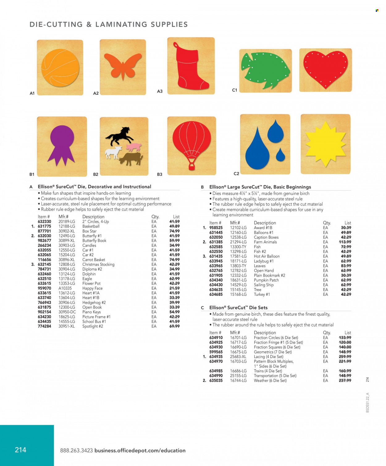 thumbnail - Office DEPOT Flyer - Sales products - balloons, spotlight. Page 214.
