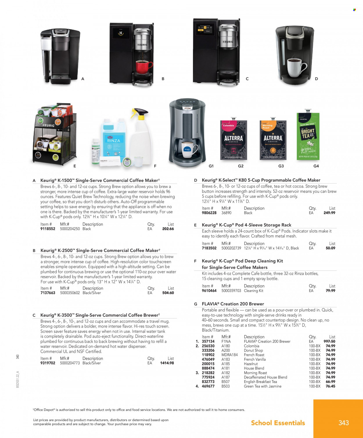 thumbnail - Office DEPOT Flyer - Sales products - coffee capsules, K-Cups, Keurig. Page 343.