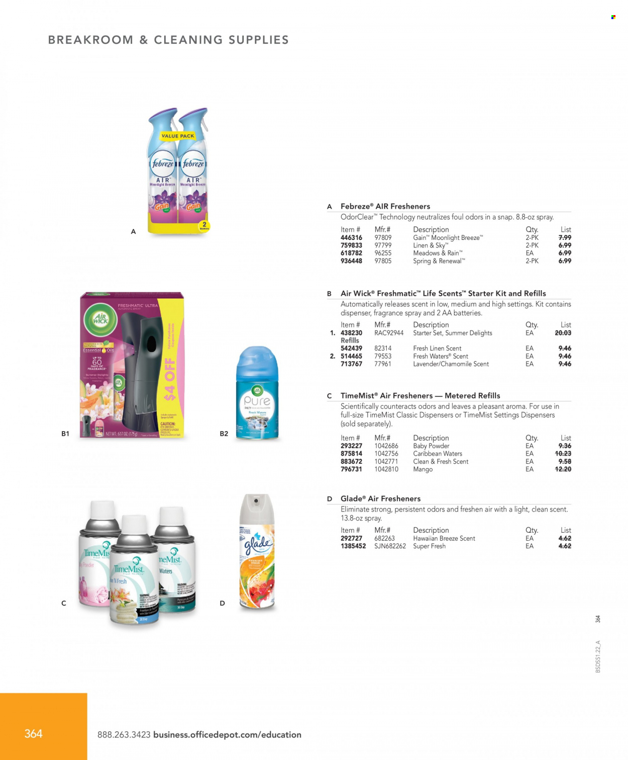 thumbnail - Office DEPOT Flyer - Sales products - Febreze. Page 364.