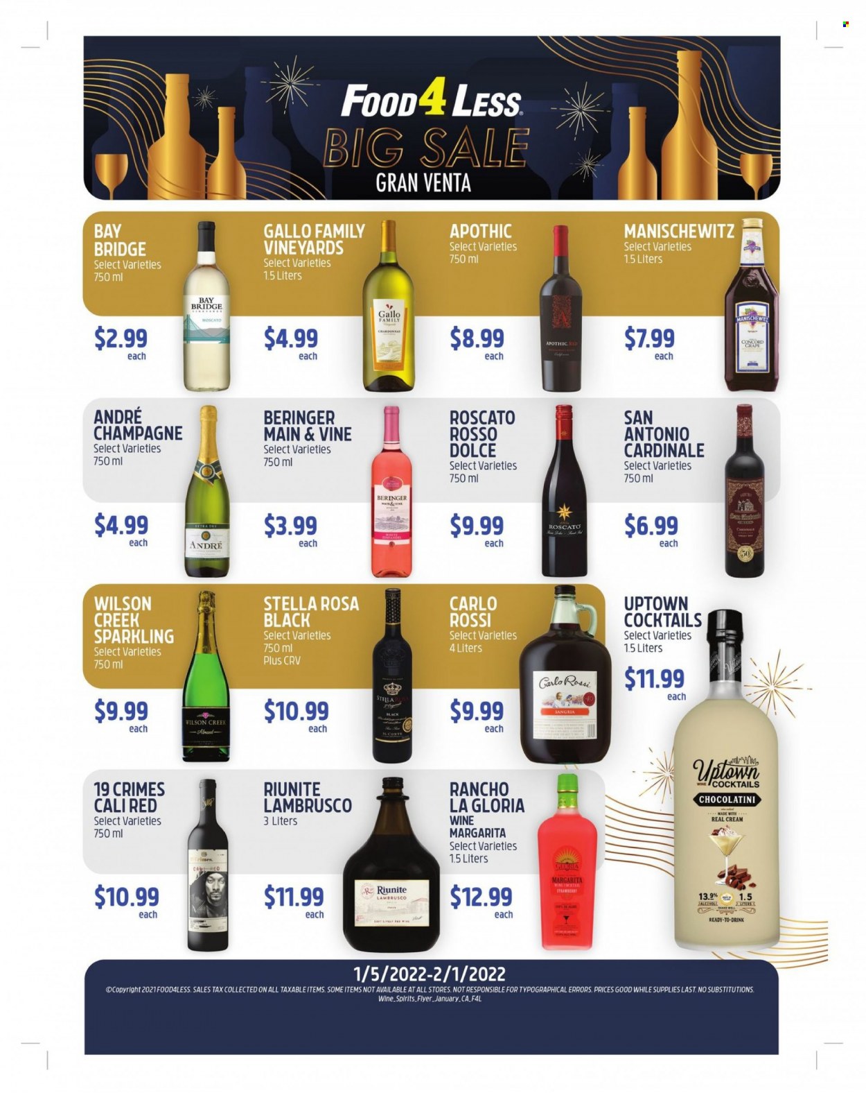 Food 4 Less ad - 01/05/2022 - 02/01/2022. Page 1