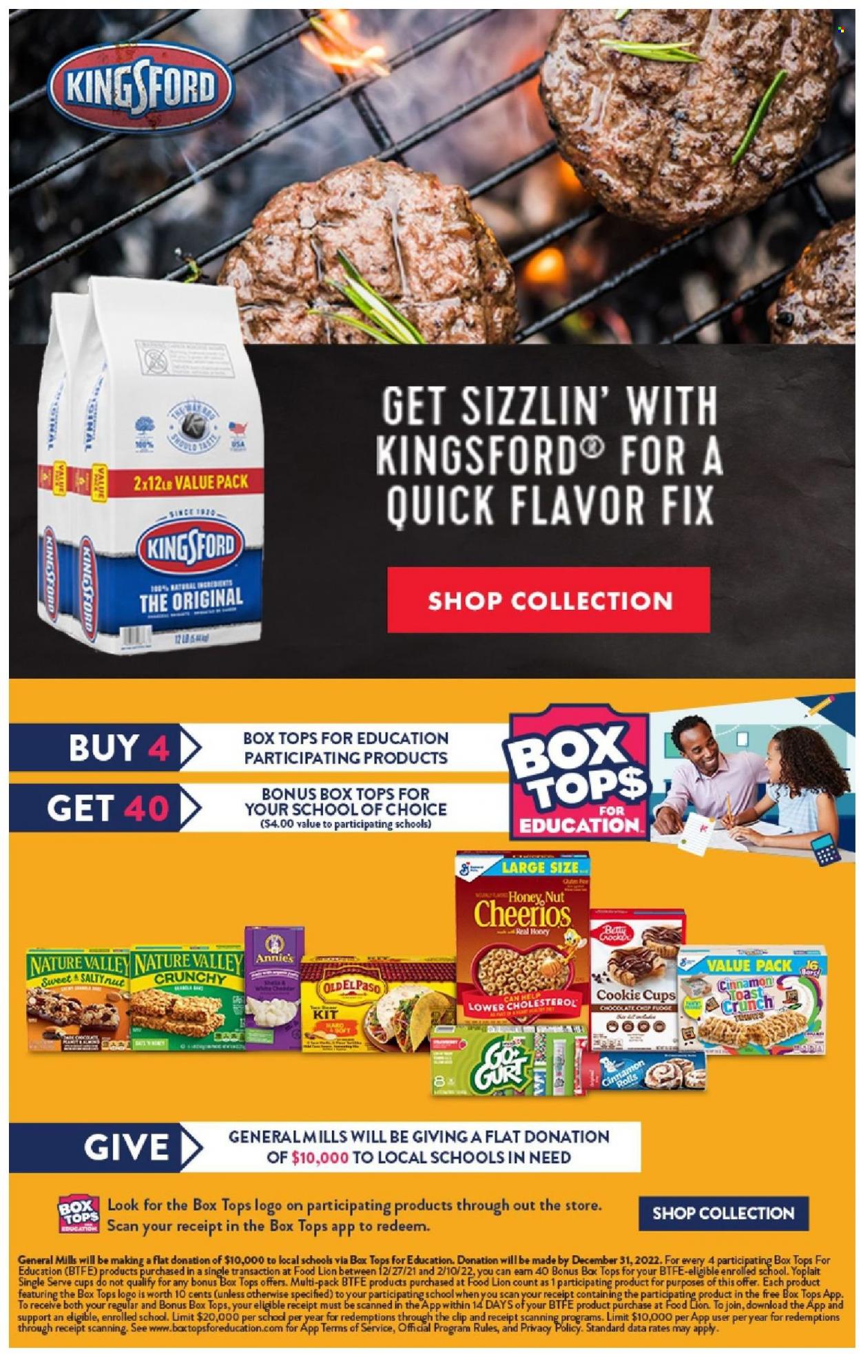 thumbnail - Food Lion Flyer - 01/19/2022 - 01/25/2022 - Sales products - cinnamon roll, Annie's, Yoplait, Cheerios, Nature Valley, cup. Page 19.