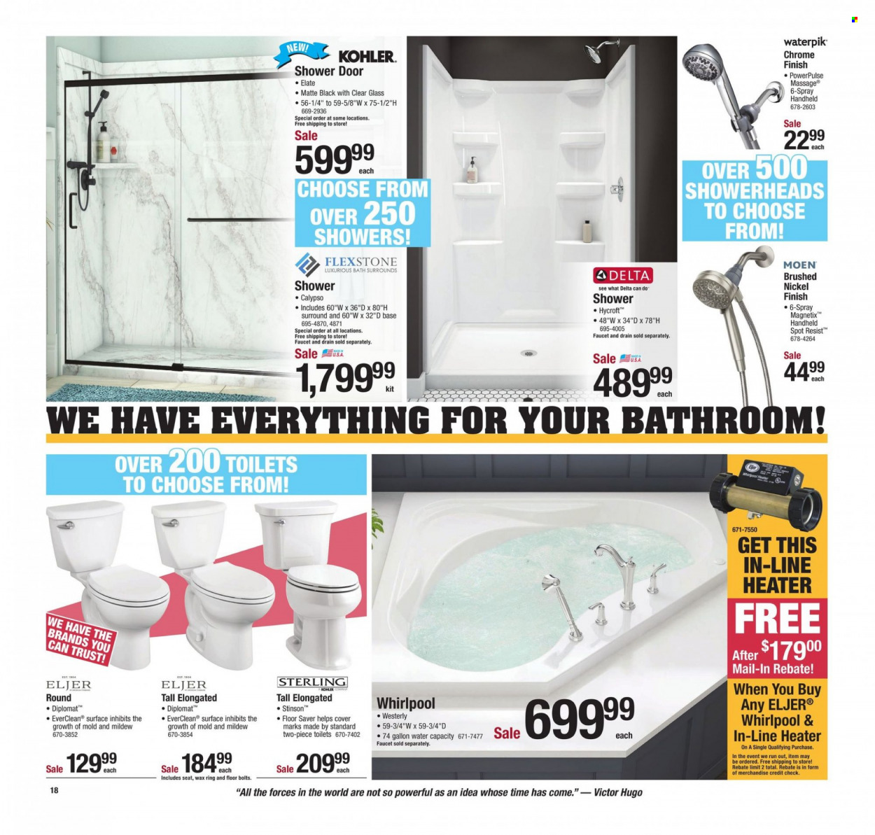 thumbnail - Menards Flyer - 01/20/2022 - 02/06/2022 - Sales products - toilet, gallon, Victor, door. Page 21.