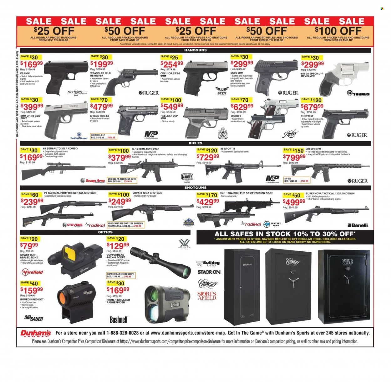 thumbnail - Dunham's Sports Flyer - 01/22/2022 - 01/27/2022 - Sales products - rangefinder, rifle, Ruger, shotgun, savage, Magpul, scope, Smith & Wesson. Page 3.