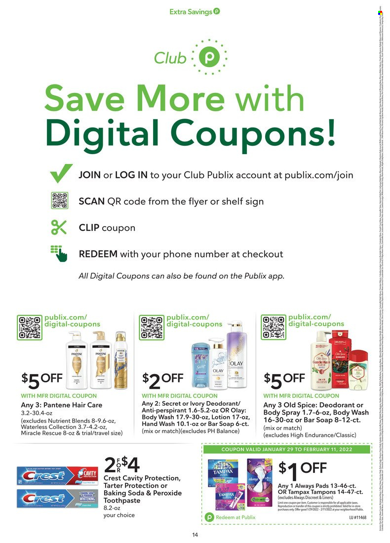 Publix ad - 01/29/2022 - 02/11/2022. Page 14