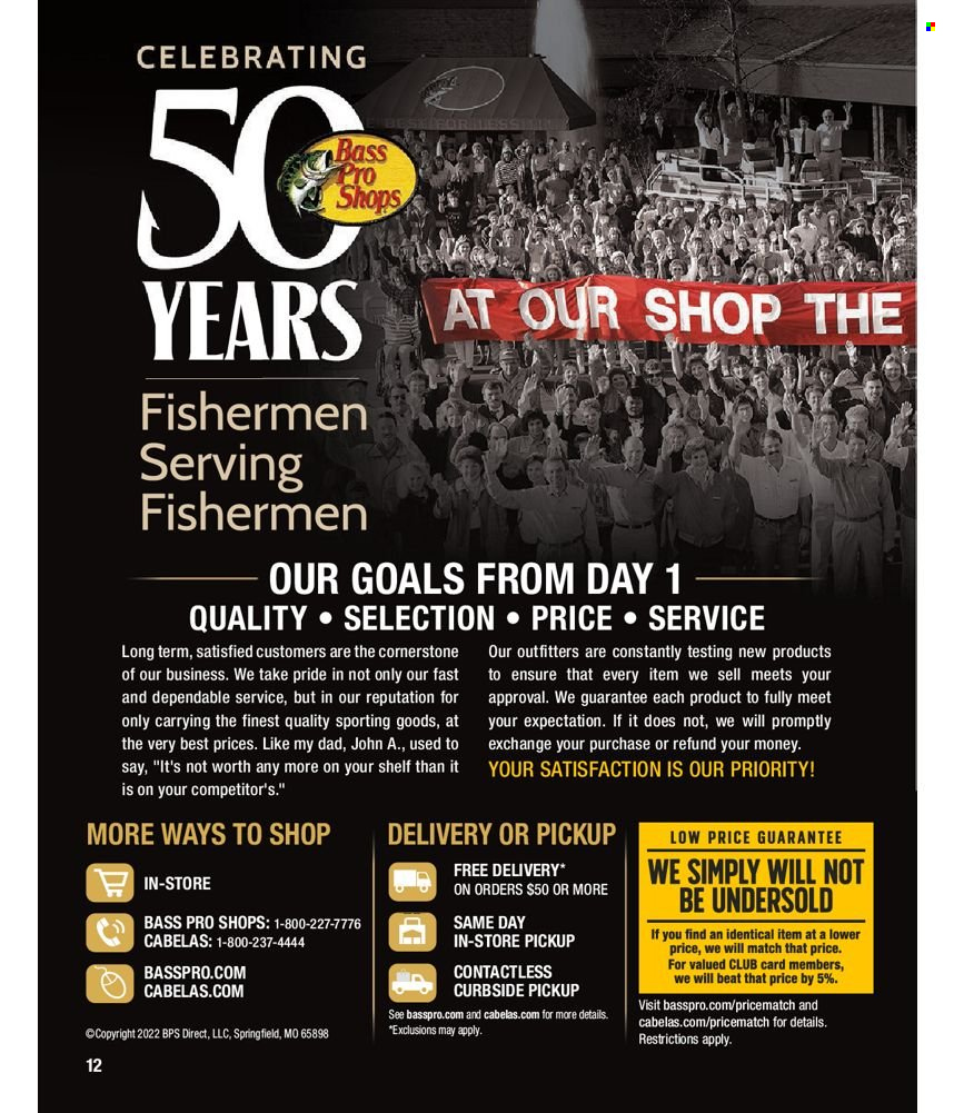 thumbnail - Bass Pro Shops Flyer - Sales products - shelves, Bass Pro. Page 12.
