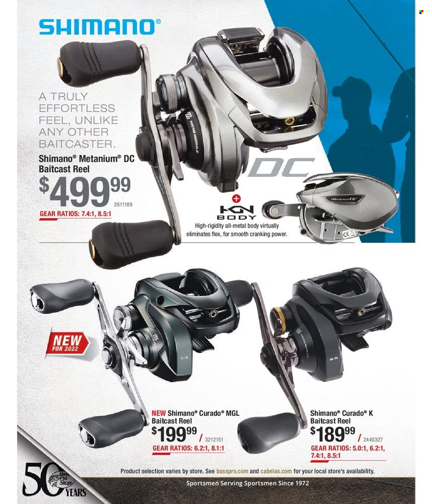 thumbnail - Bass Pro Shops Flyer - Sales products - Shimano, baitcast reel, reel, fishing rod. Page 114.