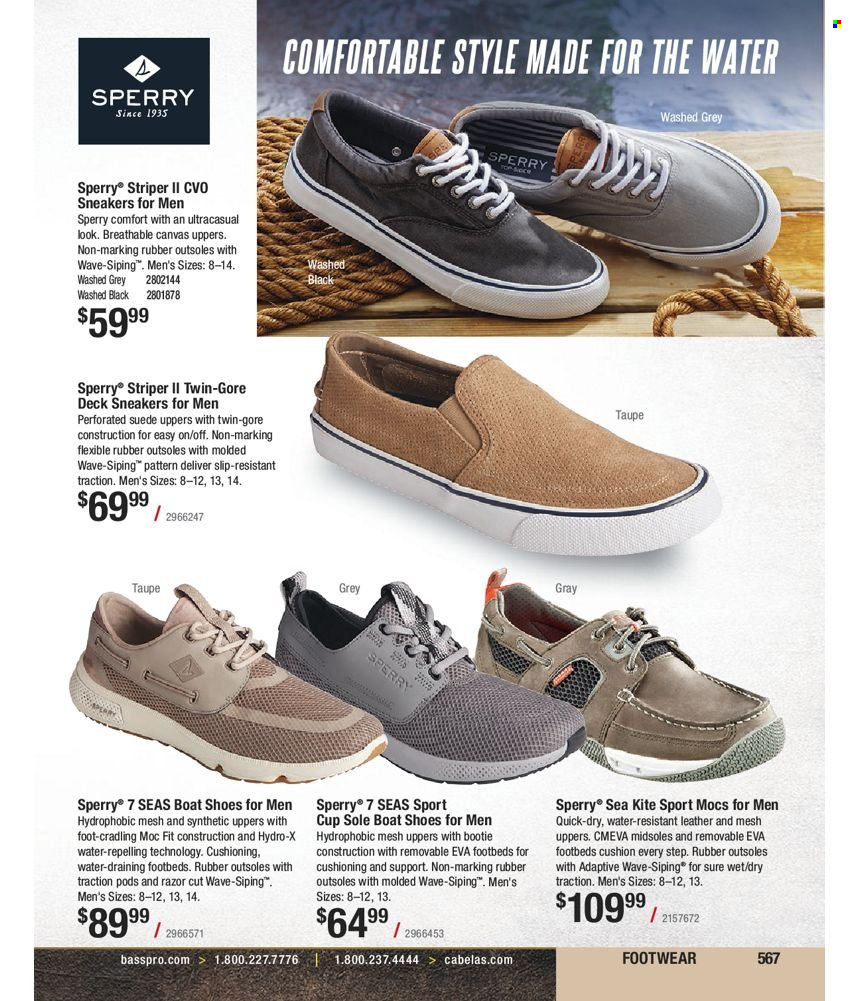 thumbnail - Bass Pro Shops Flyer - Sales products - mocs, shoes, sneakers, cushion, razor. Page 236.