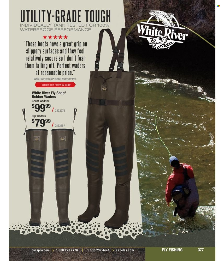 thumbnail - Cabela's Flyer - Sales products - boots, tank. Page 377.