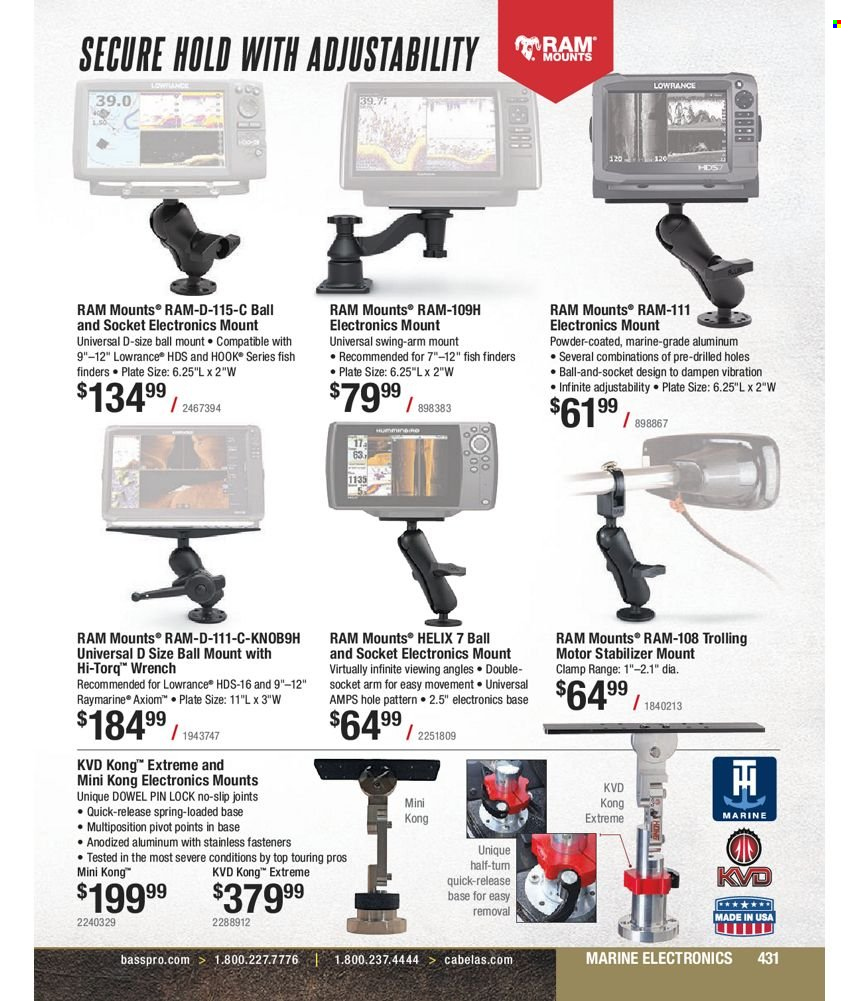 thumbnail - Cabela's Flyer - Sales products - Lowrance, wrench. Page 431.