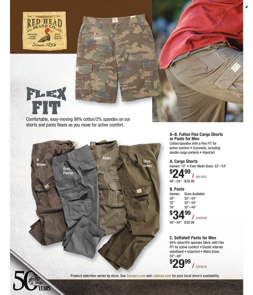 thumbnail - Cabela's Flyer - Sales products - shorts, pants. Page 554.