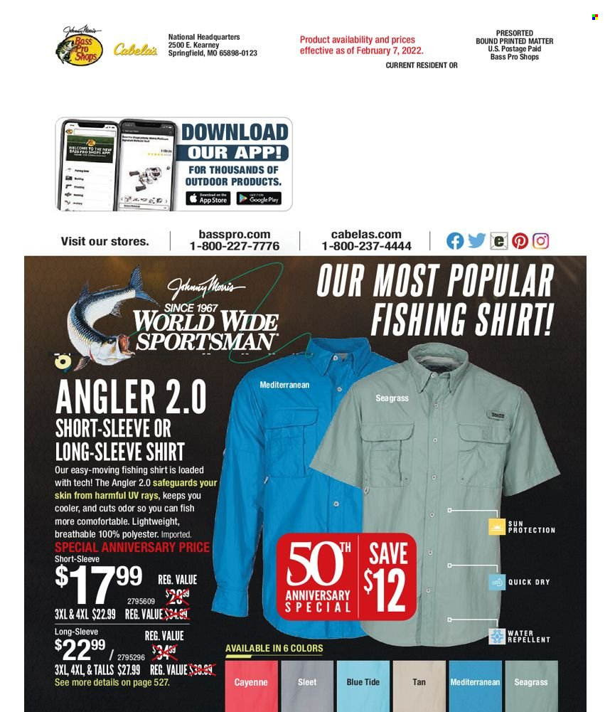 thumbnail - Cabela's Flyer - Sales products - long-sleeve shirt, shirt, Bass Pro. Page 600.