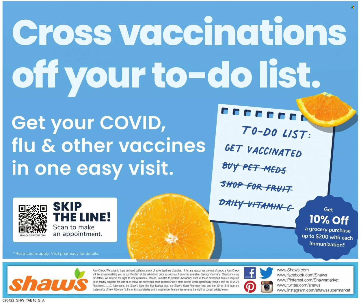 Shaw’s ad - 02/04/2022 - 03/03/2022. Page 16