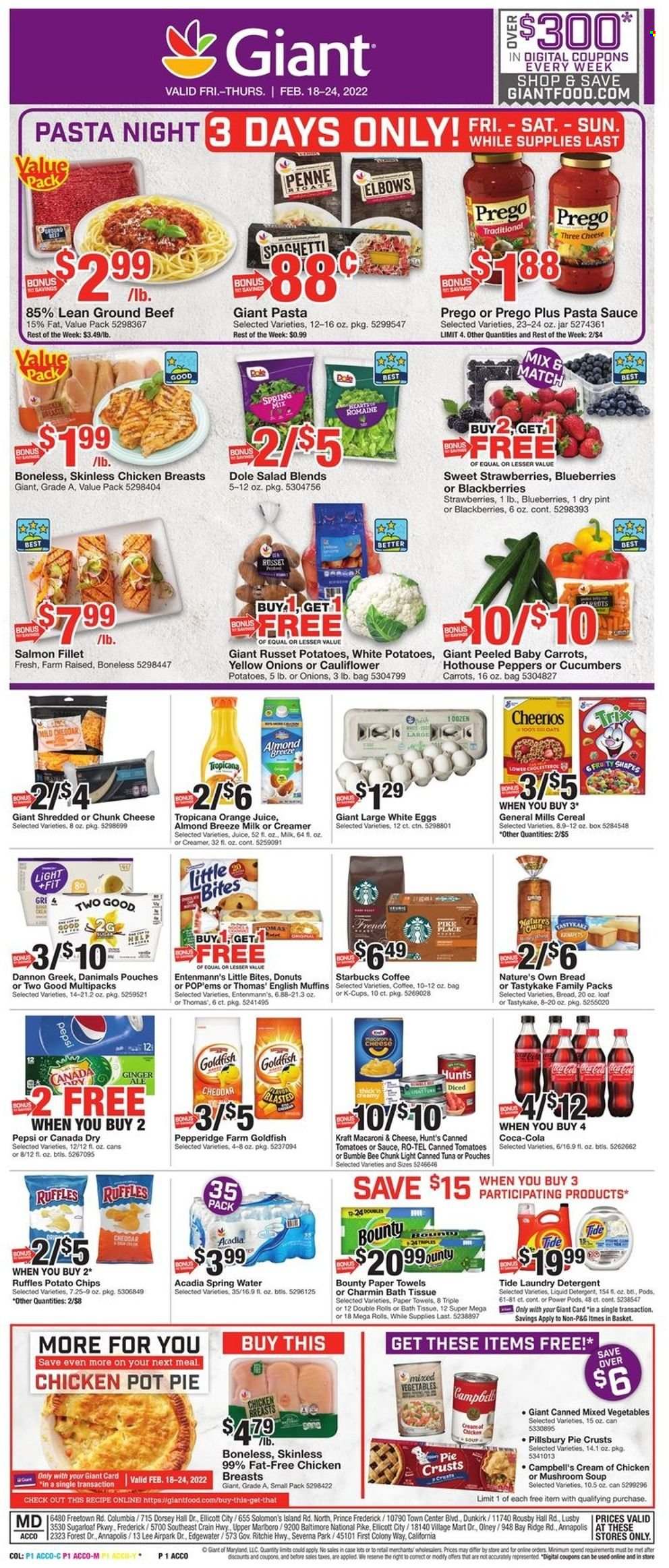 Giant Food ad - 02/18/2022 - 02/24/2022. Page 1