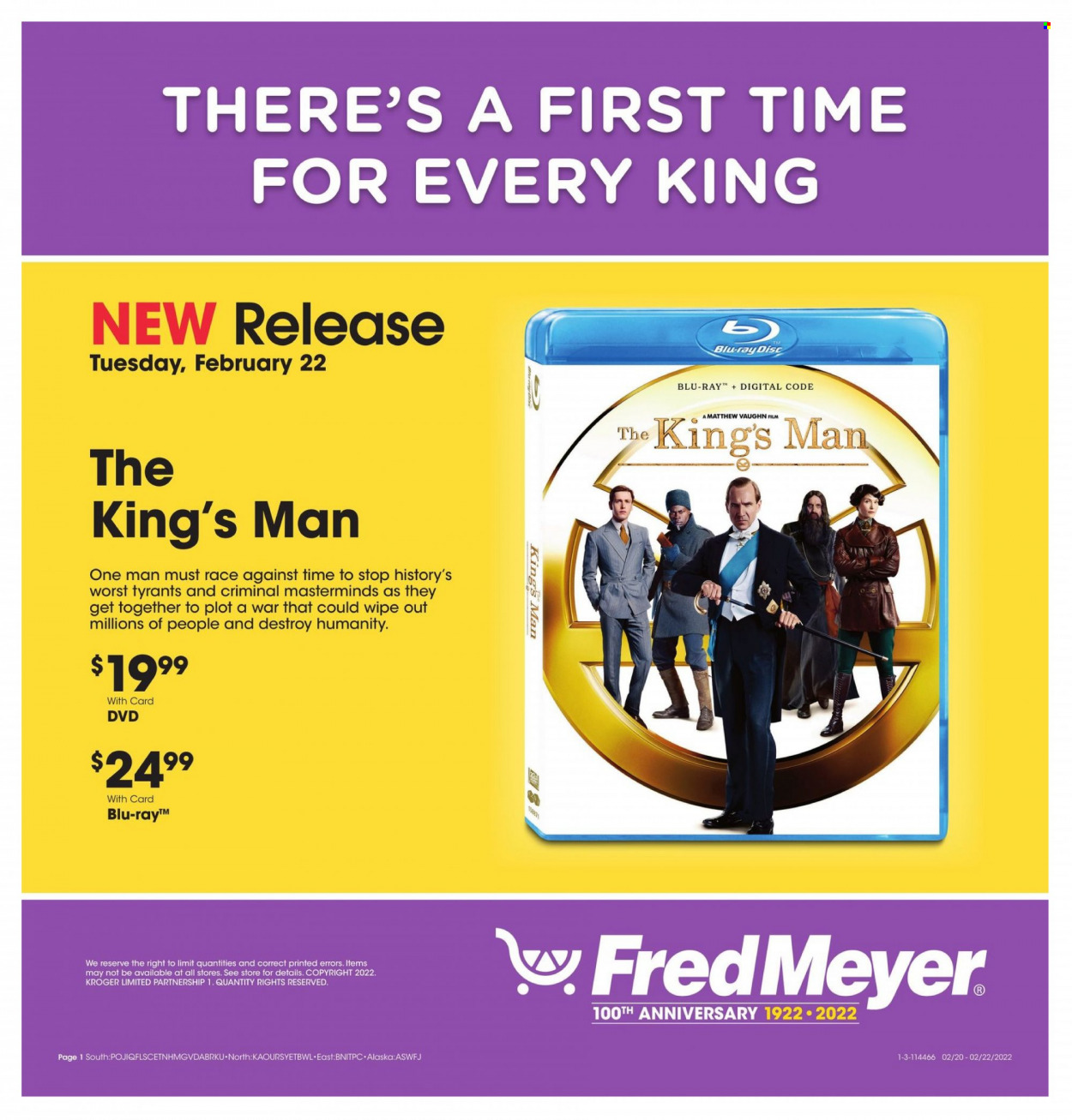 Fred Meyer ad - 02/20/2022 - 02/22/2022. Page 1