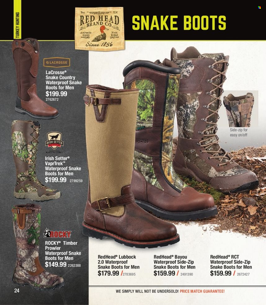 thumbnail - Bass Pro Shops Flyer - Sales products - boots. Page 24.