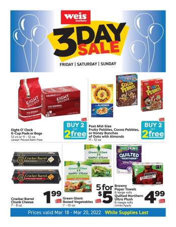 Weis Flyer - 03/18/2022 - 03/20/2022.