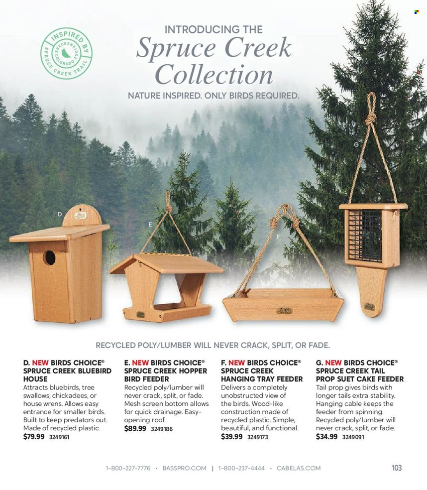 thumbnail - Bass Pro Shops Flyer - Sales products - bird feeder, tray. Page 103.