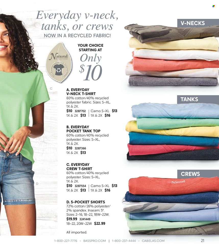 thumbnail - Cabela's Flyer - Sales products - tank, shorts, tank top, t-shirt. Page 21.
