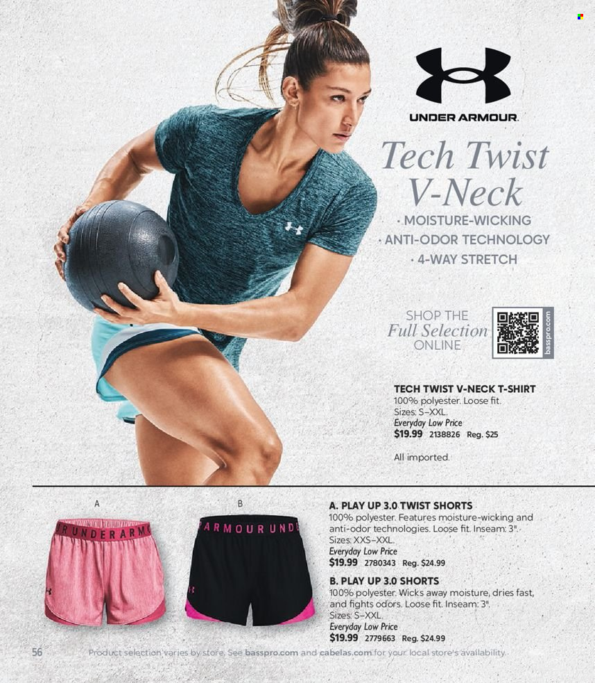 thumbnail - Cabela's Flyer - Sales products - Under Armour, shorts, t-shirt. Page 56.