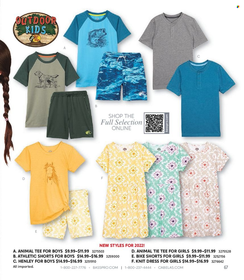 thumbnail - Cabela's Flyer - Sales products - shorts, bike shorts, dress, t-shirt. Page 67.