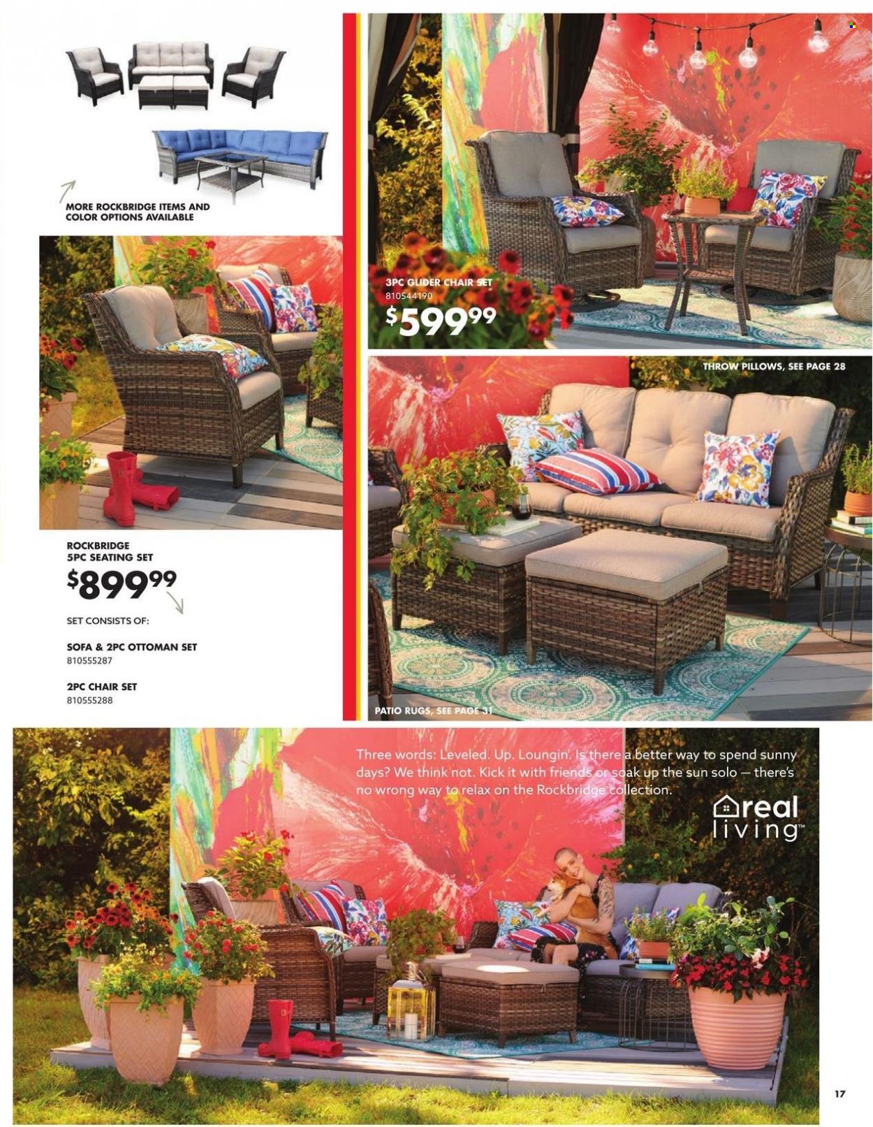 thumbnail - Big Lots Flyer - 03/24/2022 - 07/05/2022 - Sales products - chair, sofa, seating set, ottoman, pillow, rug. Page 17.