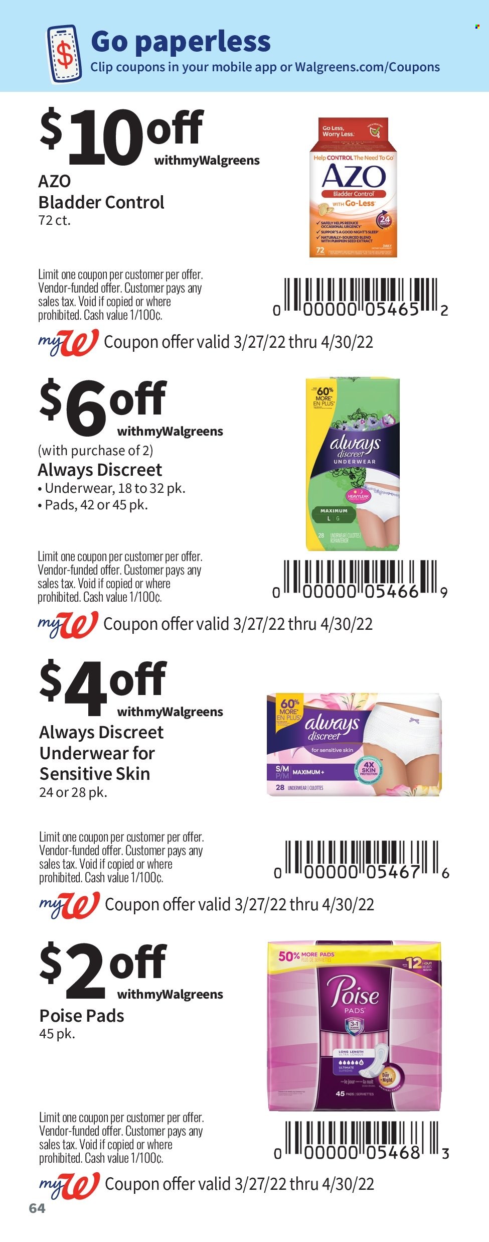 Walgreens ad - 03/27/2022 - 04/30/2022. Page 64