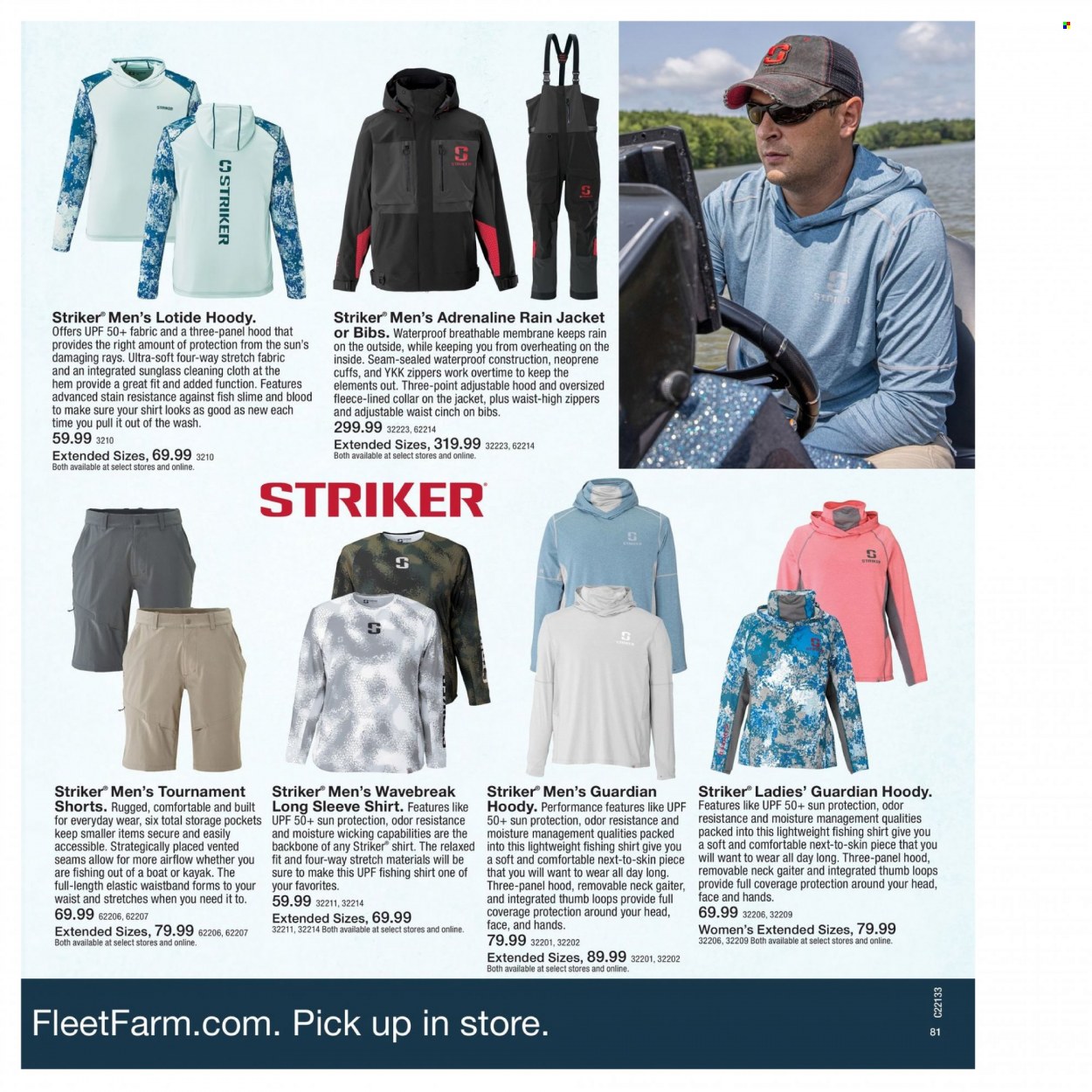 thumbnail - Fleet Farm Flyer - 03/28/2022 - 07/03/2022 - Sales products - jacket, shorts, long-sleeve shirt, shirt, Slime, boat. Page 81.