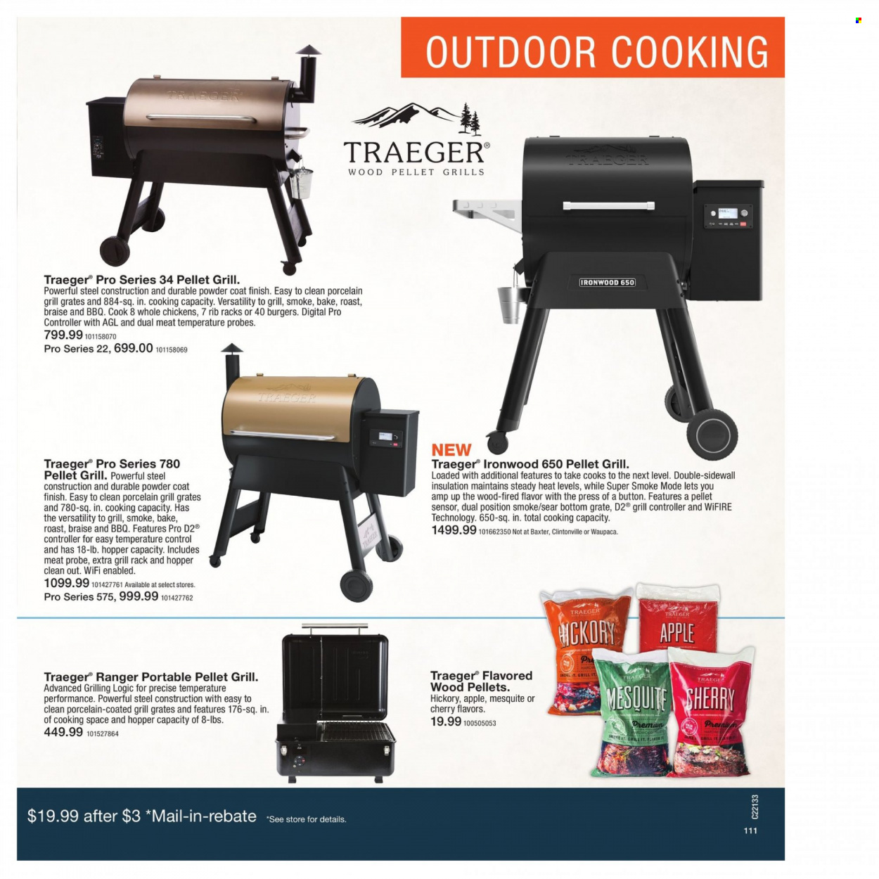 thumbnail - Fleet Farm Flyer - 03/28/2022 - 07/03/2022 - Sales products - sherry, grill, pellet grill. Page 111.