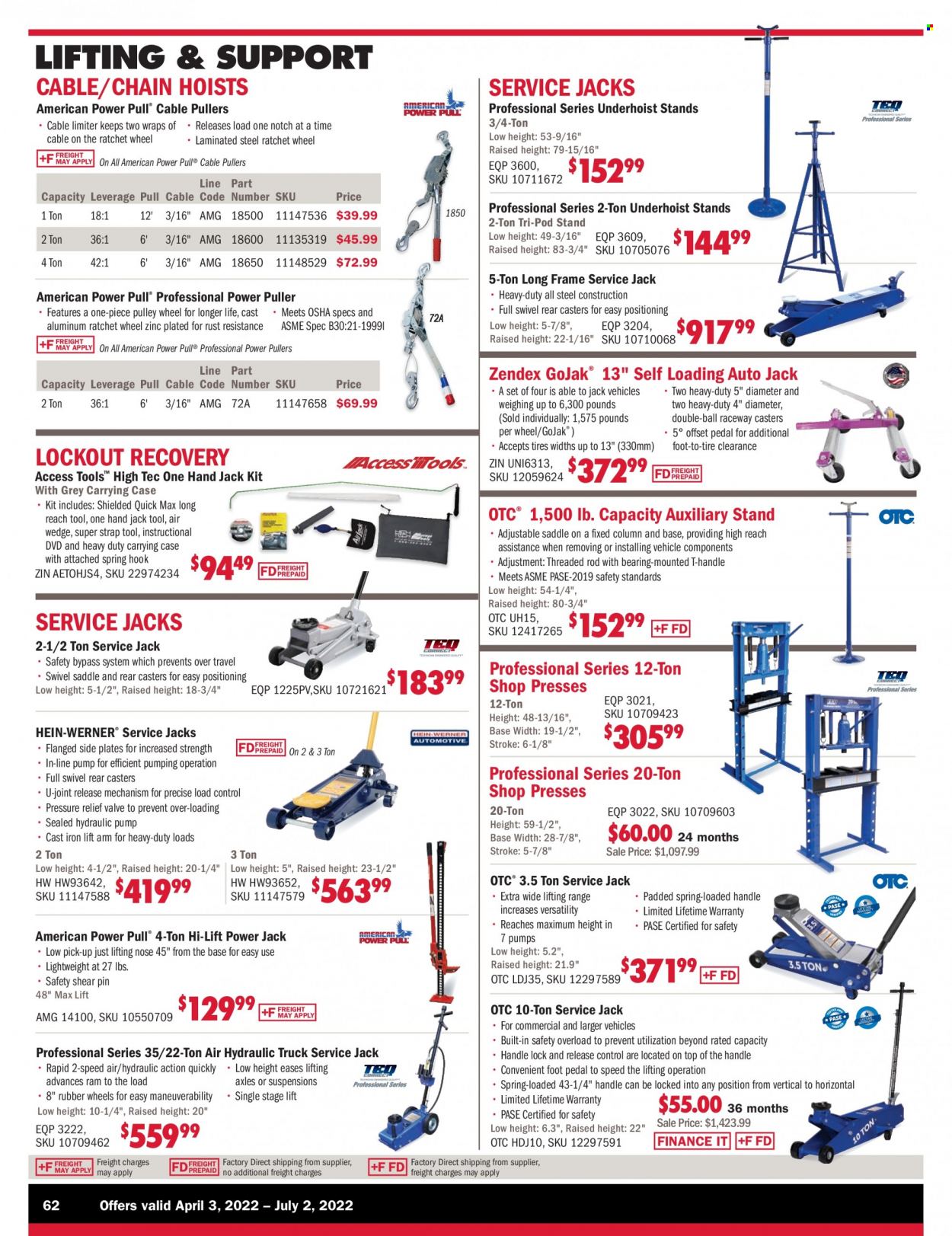 thumbnail - Carquest Flyer - 04/03/2022 - 07/02/2022 - Sales products - strap, tires. Page 62.