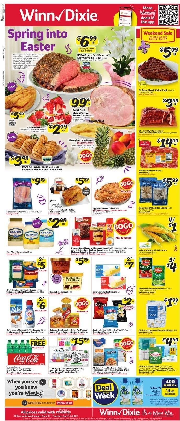 Winn Dixie ad - 04/13/2022 - 04/19/2022. Page 1