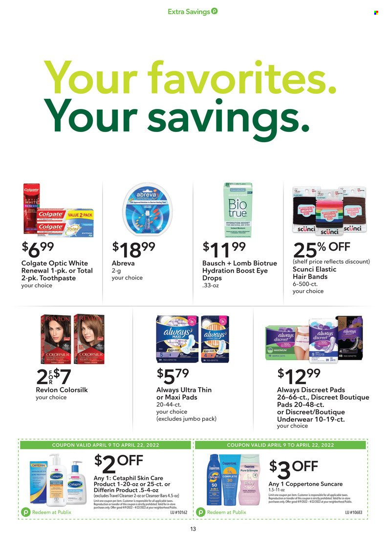 Publix ad - 04/09/2022 - 04/22/2022. Page 13
