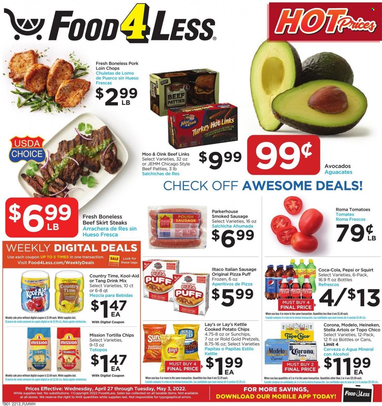 Food 4 Less ad - 04/27/2022 - 05/03/2022. Page 1
