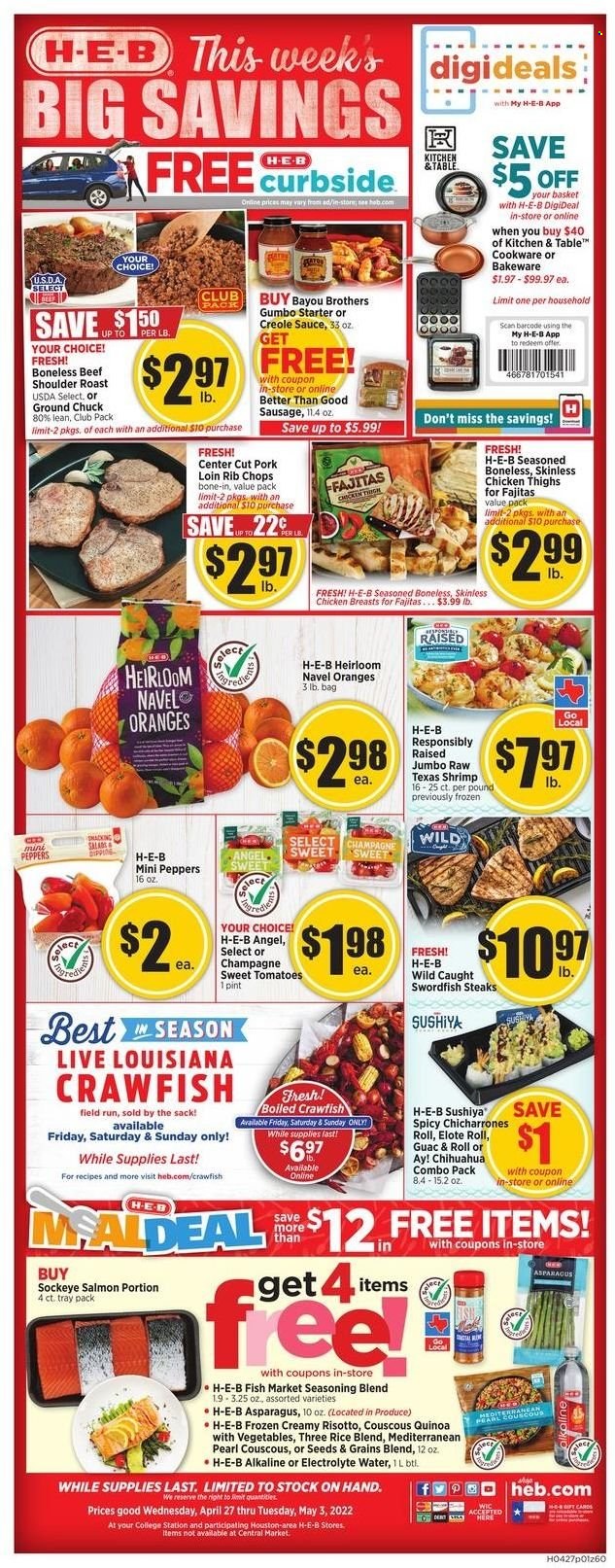 H-E-B ad - 04/27/2022 - 05/03/2022. Page 1