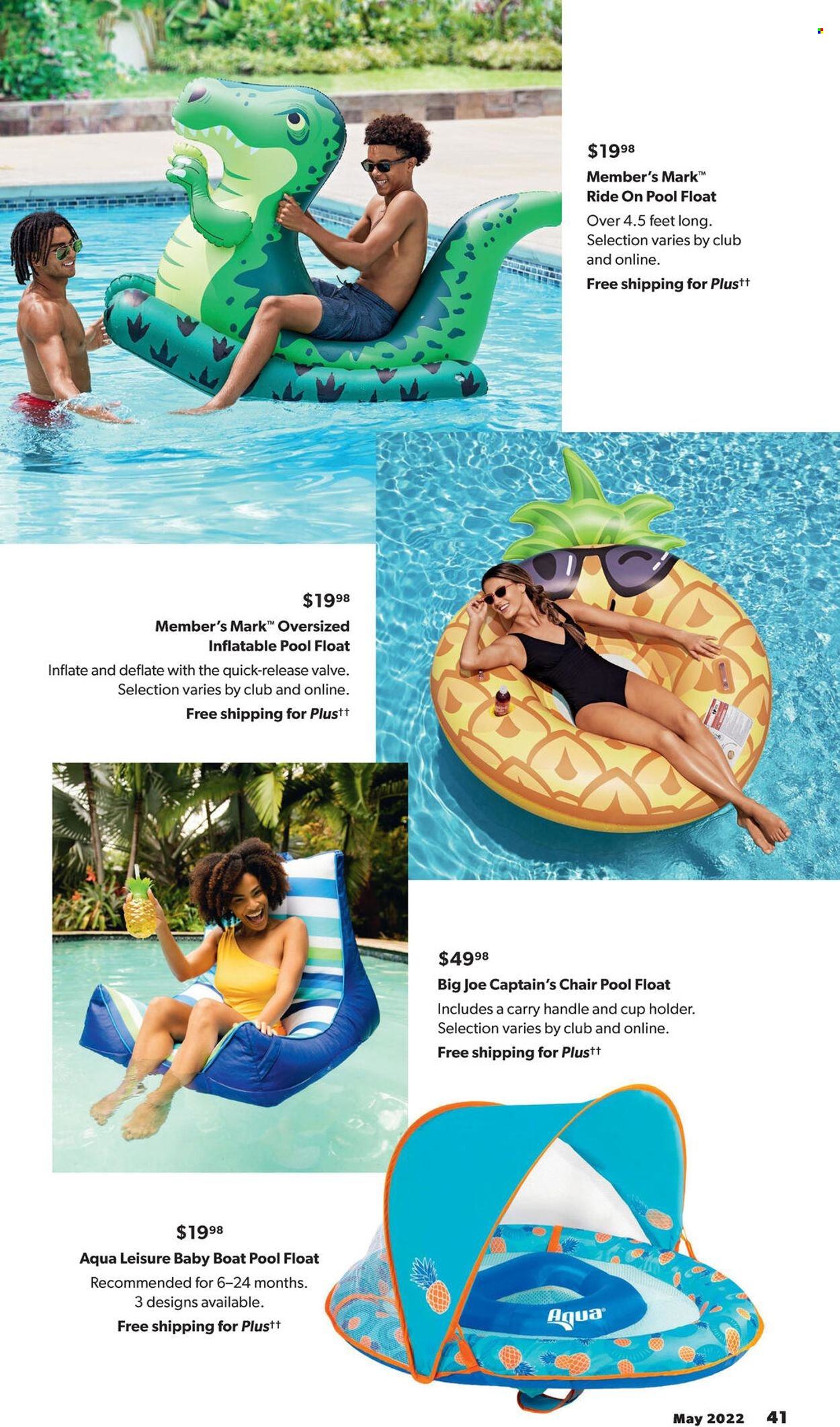thumbnail - Sam's Club Flyer - 05/04/2022 - 06/05/2022 - Sales products - chair, cup, Big Joe, boat, pool. Page 41.
