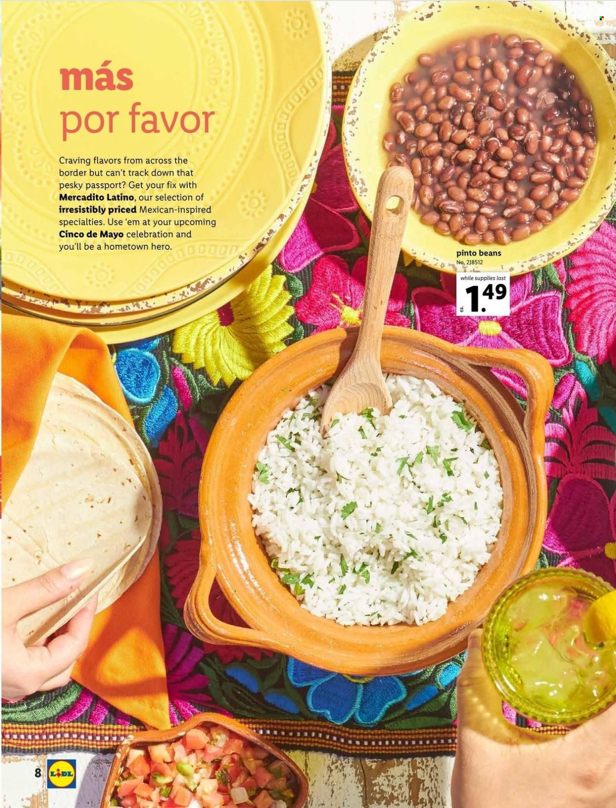 thumbnail - Lidl Flyer - 04/27/2022 - 06/14/2022 - Sales products - beans, Celebration, pinto beans. Page 8.
