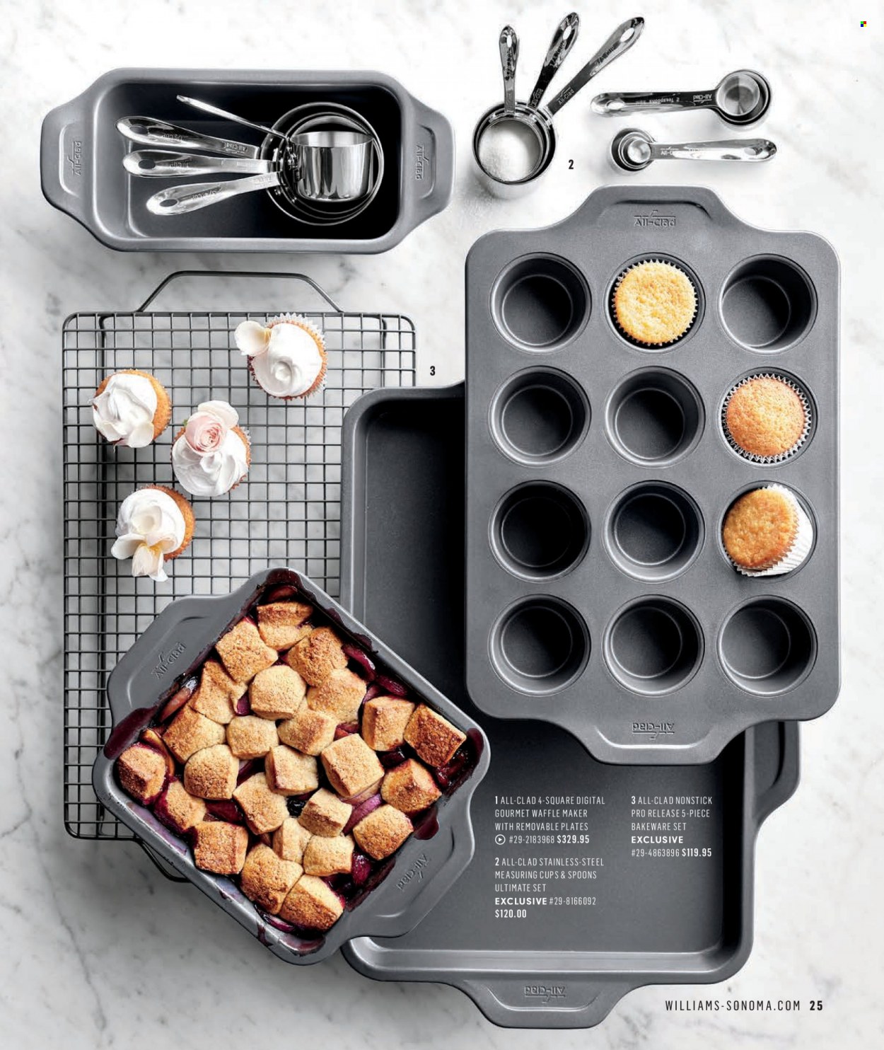 thumbnail - Williams-Sonoma Flyer - Sales products - spoon, plate, cup, bakeware, waffle maker. Page 25.