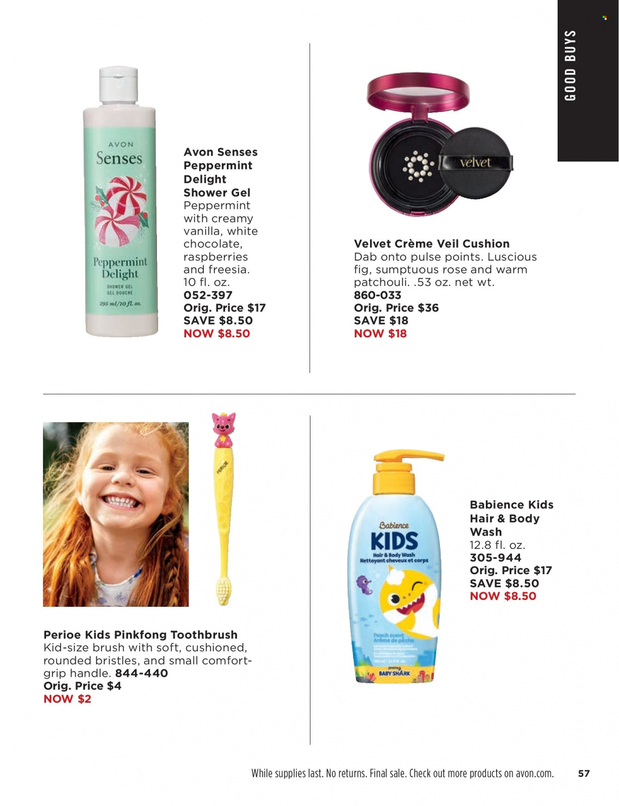 thumbnail - Avon Flyer - 05/11/2022 - 05/24/2022 - Sales products - body wash, shower gel, hair & body wash, Avon. Page 57.