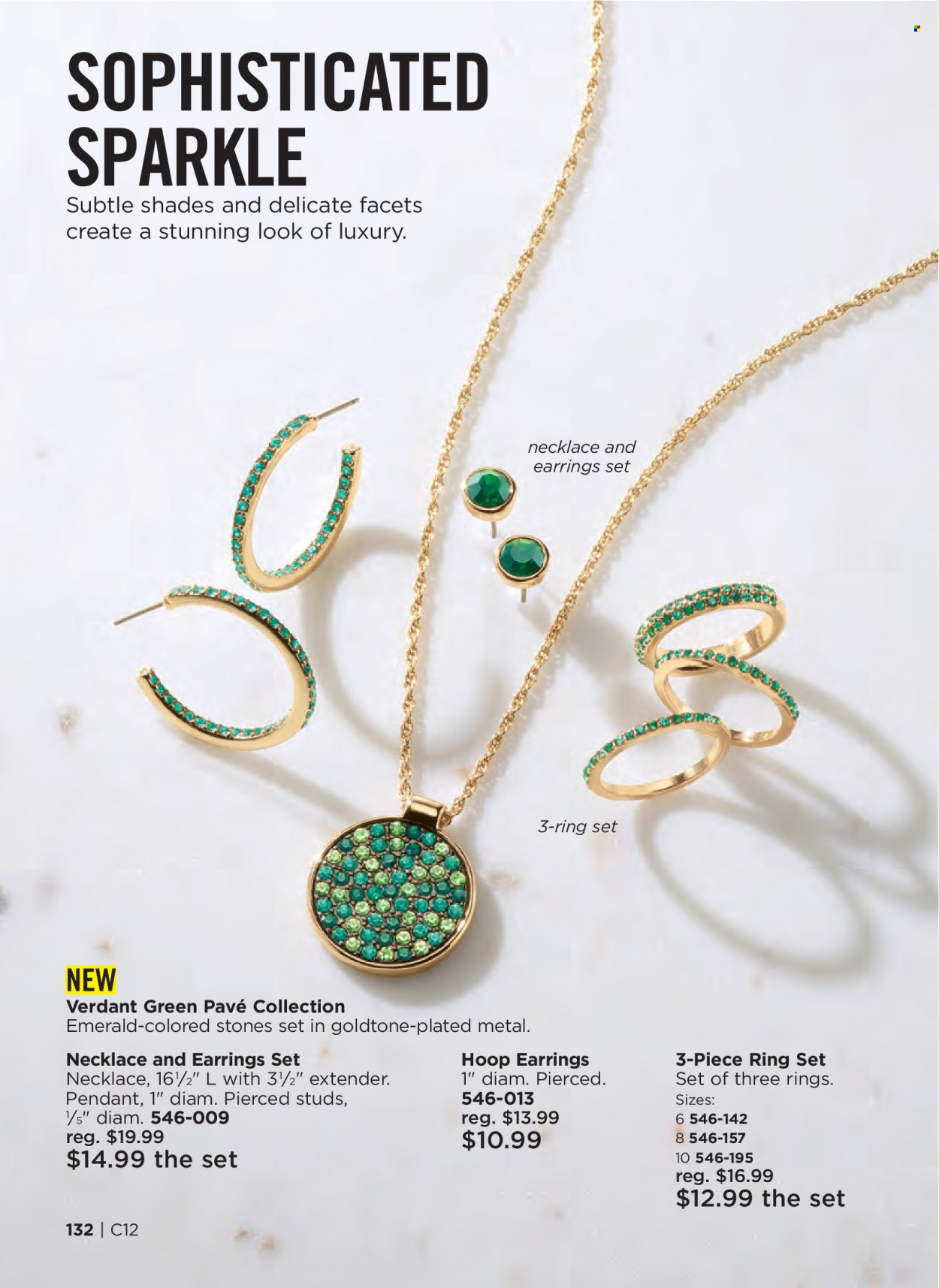 thumbnail - Avon Flyer - 05/11/2022 - 05/24/2022 - Sales products - earrings, necklace, studs, pendant, shades. Page 132.