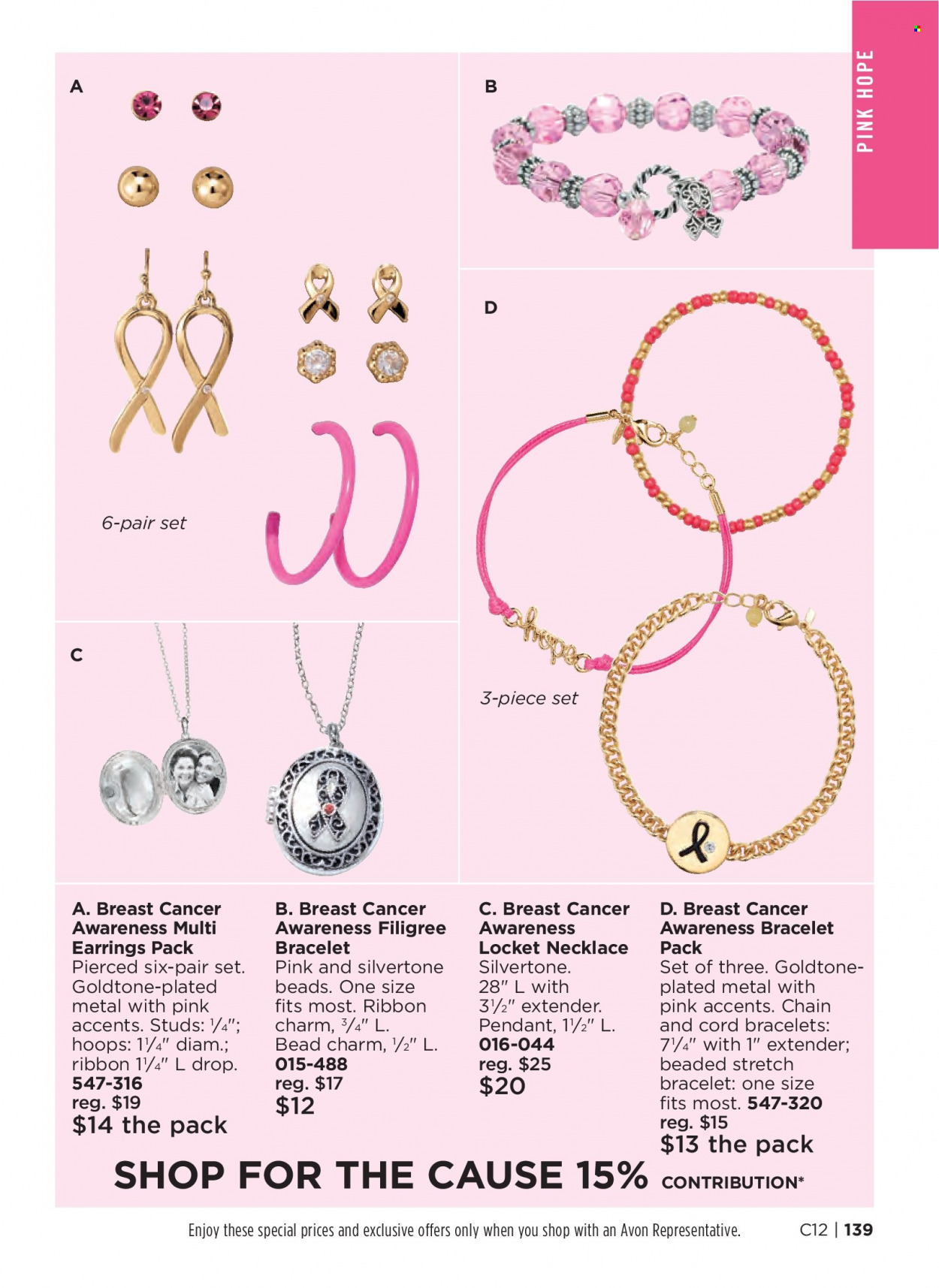 thumbnail - Avon Flyer - 05/11/2022 - 05/24/2022 - Sales products - Avon, bracelet, earrings, locket, necklace, studs, pendant. Page 139.